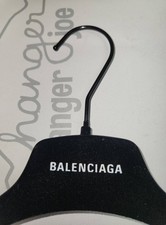 BALENCIAGA 15 1/2" BLACK VELVET FELT DRESS SHIRT HANGERS SET 12