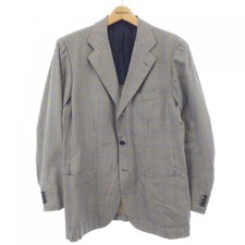 Sartoria Attolini Giacca Uomo a Scacchi 50 Beige/Navy/Blu Usata Grado B
