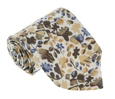 Missoni U1444 Cream/Olive Floral 100 Silk Tie