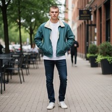 Vintage 90s Reebok L Golf Windbreaker Jacket Harrington Golfcore Bomber Dadcore