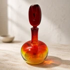 Vintage tangerine amberina BLENKO hand-blown glass decanter w/lollipop stopper
