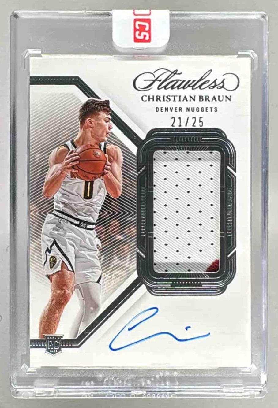 Christian Braun 2022 Panini Flawless Vertical RPA RC GU Patch Auto /25