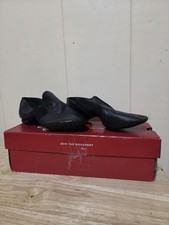Capezio Slip-on Jazz Shoes Black Leather Size 4.5M