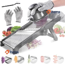 Masthome 5 - In 1 Mandolin Vegetable Slicer, Adjustable Stainless Steel40 Cm