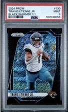 2024 Prizm Travis Etienne Jr Black Shimmer 1/1 PSA 9 #130