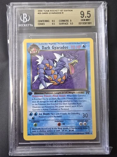 Pokemon Non Holo Dark Gyarados 1st Edition Team Rocket 25/82 BGS 9.5 Gem Mint