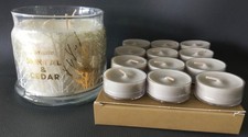 Partylite Dreidochtkerze + Teelichter Santal & Cedar, Sandelholz & Zeder,3-Docht