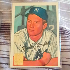 1952 Bowman/Topps 2-Card Lot Mickey Mantle #101 Yankees, Jim Small #207