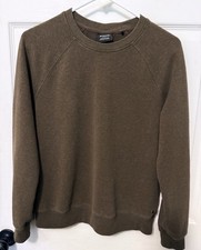 prAna women's Sweatshirt M Brown Solid Crewneck Long Sleeve Pullover