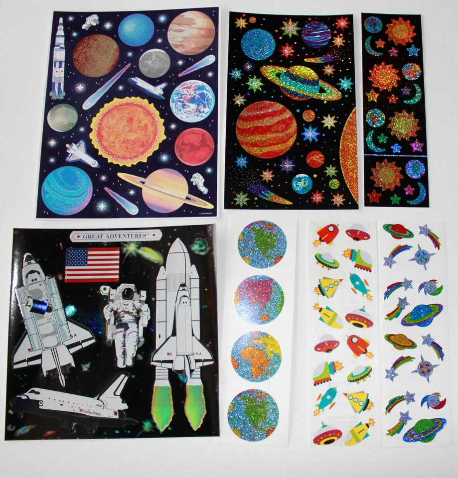 MRS. GROSSMAN'S Mrs. Grossman sticker sheet You Choose - space solar system planets rocketship