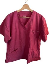 Camisa Médica IguanaMed Rosa Manga Corta Cuello en V Para Mujer Talla XL Ropa de Trabajo Prenda para el torso