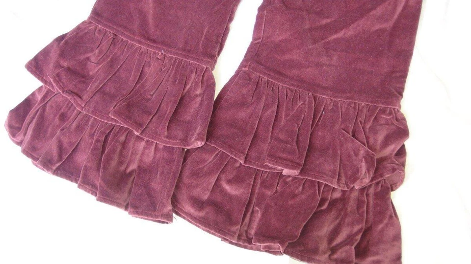 Pantalones Persnickety Terciopelo Ciruela Púrpura Volantes Talla 7 Nuevos Con Etiquetas GB15 Foto 2 de 2