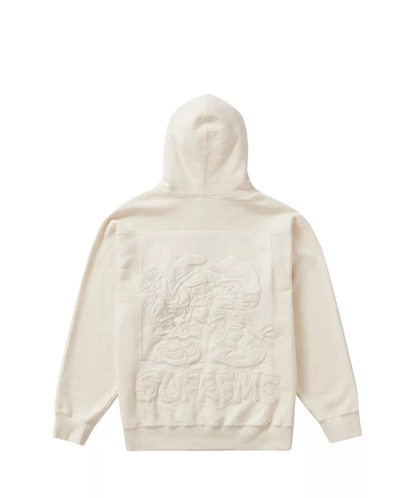 Sweat à capuche Supreme Schtroumpfs naturel et taille XL NEUF