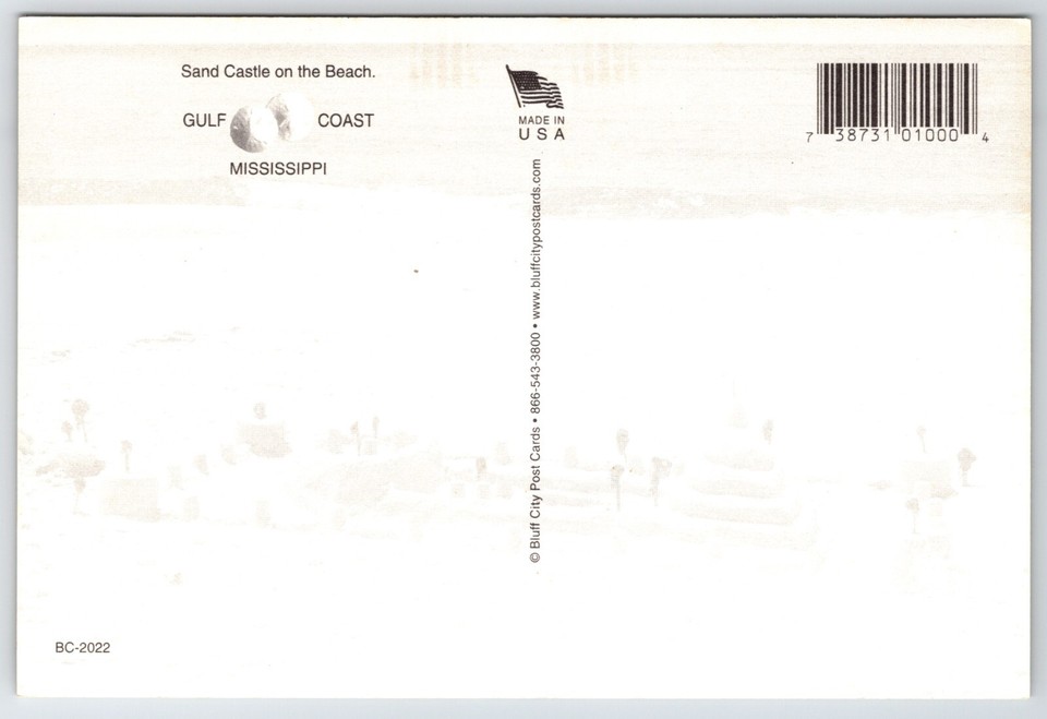 Postcard Sand Castle on the Beach Gulf Coast Mississippi eBay