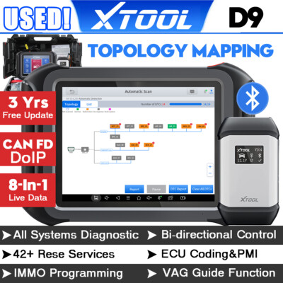 XTOOL D9 Used Topology All System Diagnostic Tool Car Coding Programming Scanner