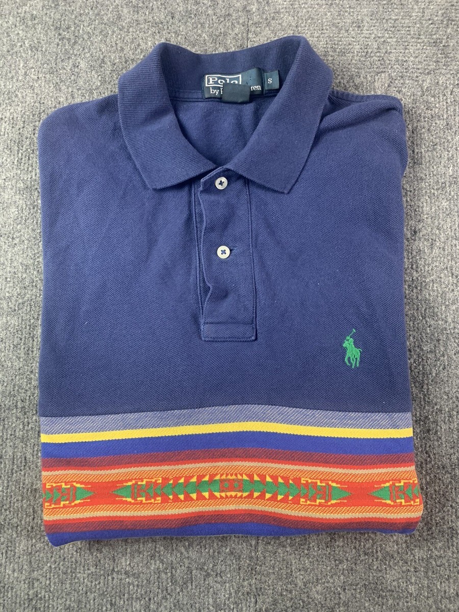 Polo by Ralph Lauren ラガーシャツ US M Polo By Ralph Lauren Mens 100% Cotton Aztec Stripe Short Sleeve