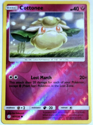 Pokemon -  Cottonee - 147/236 - Cosmic Eclipse - Reverse Holo - NM/M