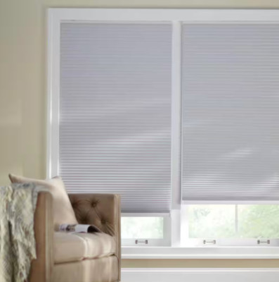 Shadow White Cordless Balckout Cellular Shades - 26 in. W x 64 in. L