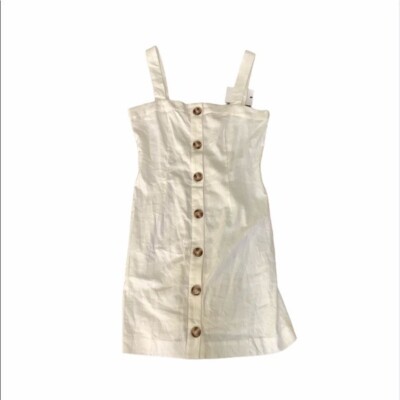 LPA revolve Button Up Tank linen Dress sz medium white mini new | eBay LPA revolve Button Up Tank linen Dress sz medium white mini new | eBay