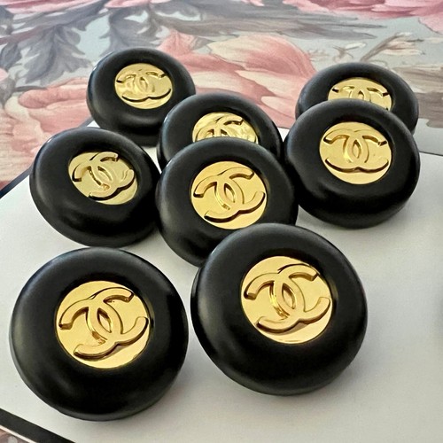 Set 4 Knöpfe Chanel CC Ersatzknöpfe Ø 17 mm Metall Knöpfe Knopf Logo Gestempelt - Bild 7 von 12