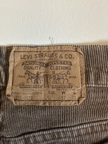 Vintage Levi’s Brown Corduroy Orange Tab Student 716-1528 27x30 - Picture 6 of 7