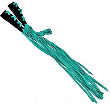 USA Made Leather Two-Tone Green & Black Fringe Lever Covers Motorcycles 18"