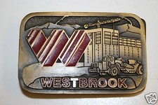 Vintage WESTBROOK Heavy Equipment Operator Construction Brass Belt Buckle MINTY