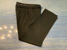 AUTHENTIC PRADA MILANO WOMENS BLACK HIGH RISE CREASED BELTED DRESS PANTS SZ 40