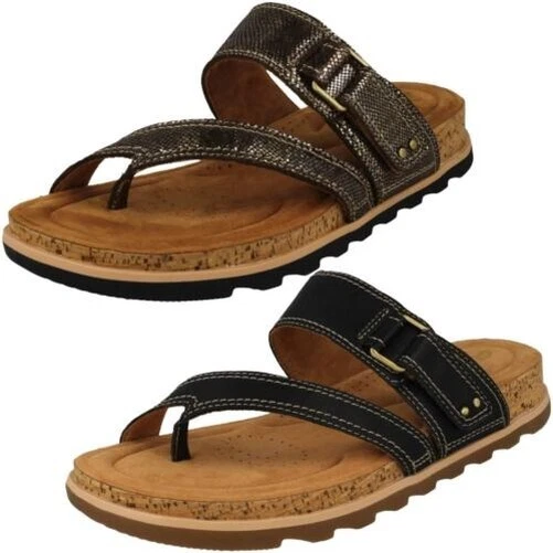 Donna Clarks Yacht Spiaggia con Spalline con Zeppa Sandali con Tacco