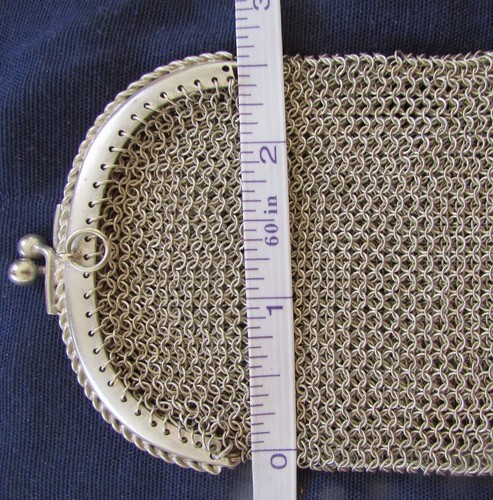 Antique European Victorian Coin Silver 800 Change Purse Wallet Mesh Chain 78g - Picture 6 of 12