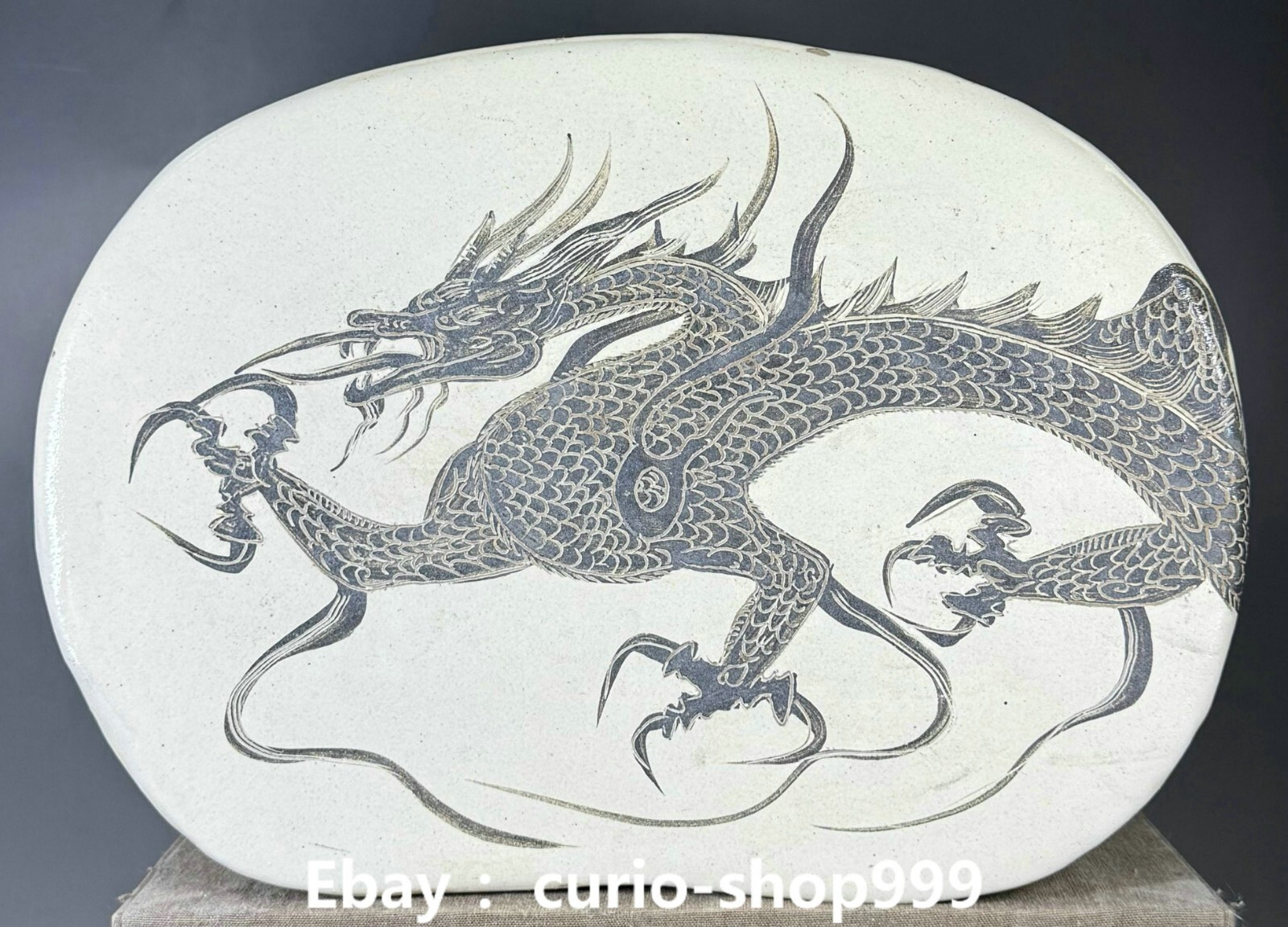 12-inch Cizhou Kiln Porcelain Dragon Loong Beast Sleeping Animal Pillow