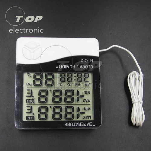 Digital LCD Indoor/ Outdoor Thermometer Hygrometer Temperature Humidity Htc-1