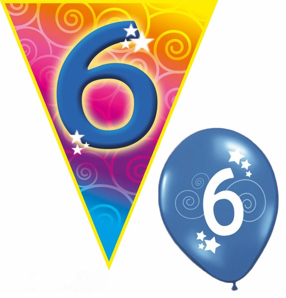 Kindergeburtstag Deko Set Geburtstag-S Party 6 Jahr Dekoration Girlanden Ballons-image