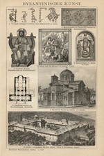 1893 = ARTE E ARCHITETTURA BIZANTINA = Antica Stampa = Old Print 