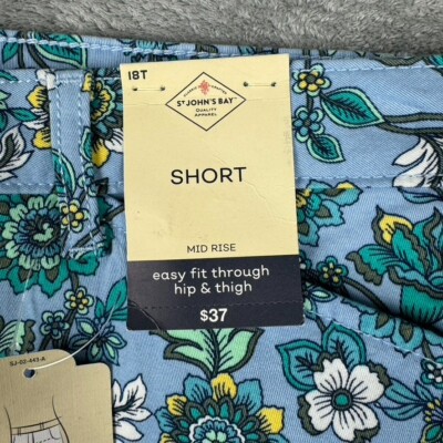 Jupe-short St John's Bay – Femme, Taille 18, Blanc Floral, Multi, Coton, Neuve