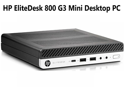 HP EliteDesk 800 G3 Mini PC, Intel i5-6500T, 16GB RAM, 256GB SSD