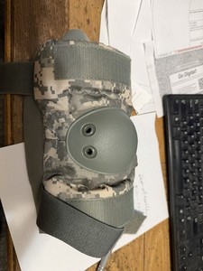 B.P.E. Tactical elbow Pad Gray Camouflage Hard Shell Adjustable medium size