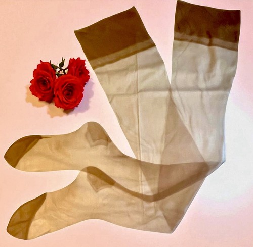 Vtg Unworn Seamless Nylon Mesh Stockings 9.5 - 32” RHT - Fancy Heel ...