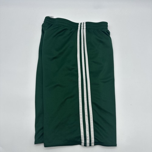 Adidas Reversible Shorts Youth Boys L 13-14 Y Green Striped & White Logo.#30156 - Picture 12 of 15