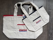 Costco Wholesale Exclusive 2 Pack Canvas Shopping Tote Bag Large Red Mini Navy