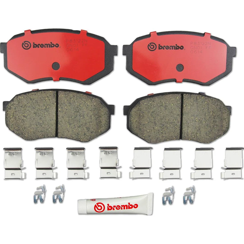 Rotores de freno delanteros y pastillas de freno de cerámica Brembo para Toyota Tacoma 1995-1997 OE Foto 2 de 4