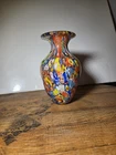 Murano Millefiori Italian Hand Blown Art Glass Vase