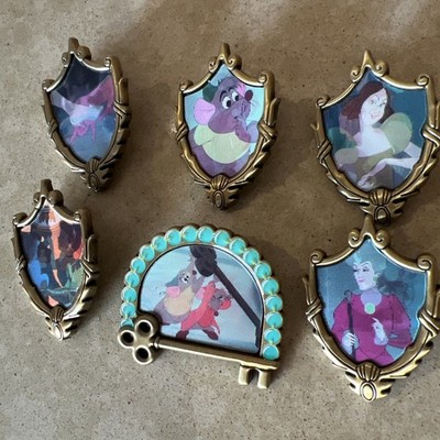 Cinderella 2026 Lenticular Pin Set Including Chaser Pin. Jaq, Gus, Glass Slipper