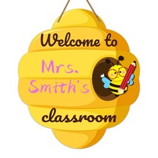 Welcome Sign for Classroom - 10''x11.8'' Personalized Welcome to Our Class Si...