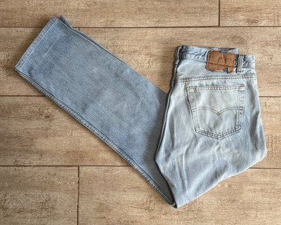 Vintage 80s 90s Levis 501 Jeans MADE IN USA | W34 L34 hellblau faded GUT Loch