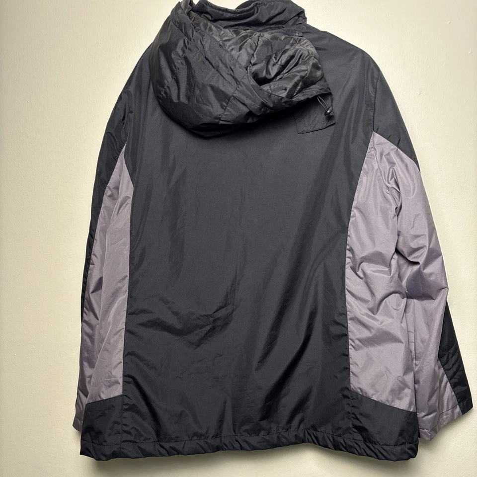 Chaqueta de invierno Everlast para mujer 3X negra gris con capucha acolchada forrada Parka Sears Foto 2 de 4