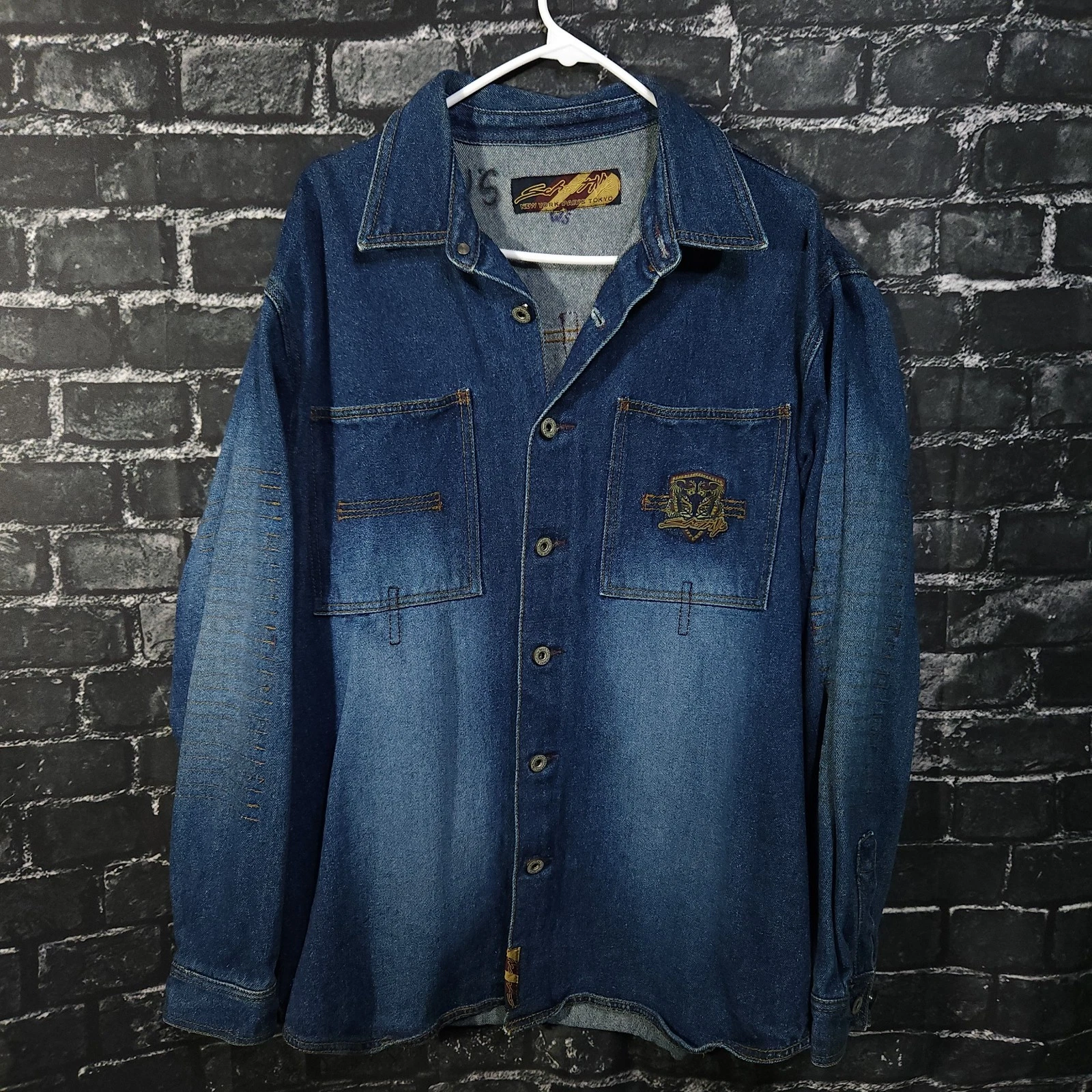 Vintage Schott Nyc Mens XL Denim Trucker Jacket
