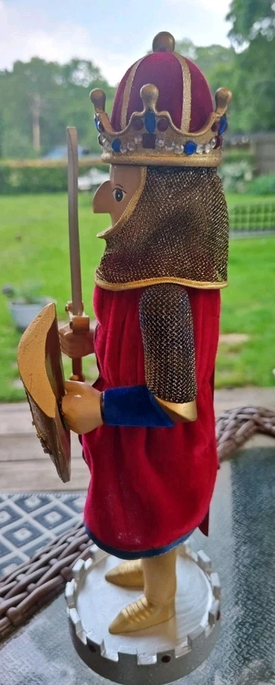 Cascanueces Village Knight in Shining Armor 15" Grande Verde Madera Dragón Cazador Foto 4 de 4