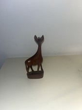 Giraffe Hand Carved Mahogany Wooden Statue
