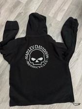 Harley Davidson Reflective Willie G Skull Fleece Hoodie - Black - Large